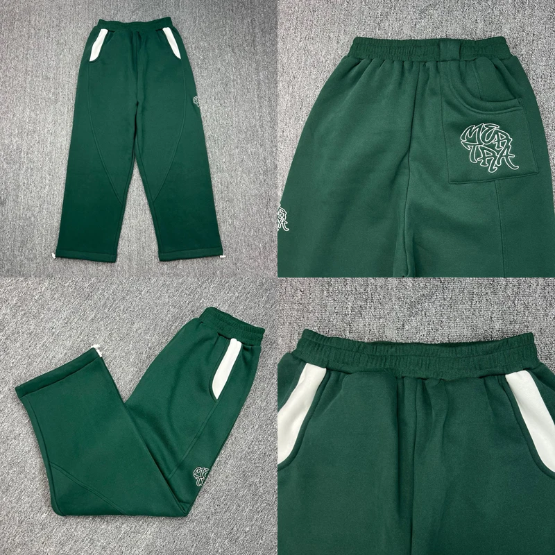 

Зеленые высококачественные спортивные брюки MERTRA, комфортные спортивные штаны Mertra с эластичной резинкой на талии и вышитым логотипом