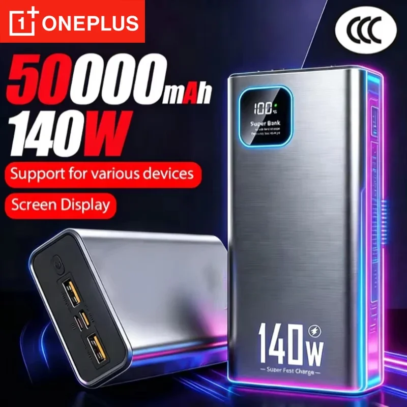 OnePlus Power Bank 140W 200000mAh Ultra Capacity Super Fast Charging Portable Emergency Power Supply for iPhone Samsung Redmi