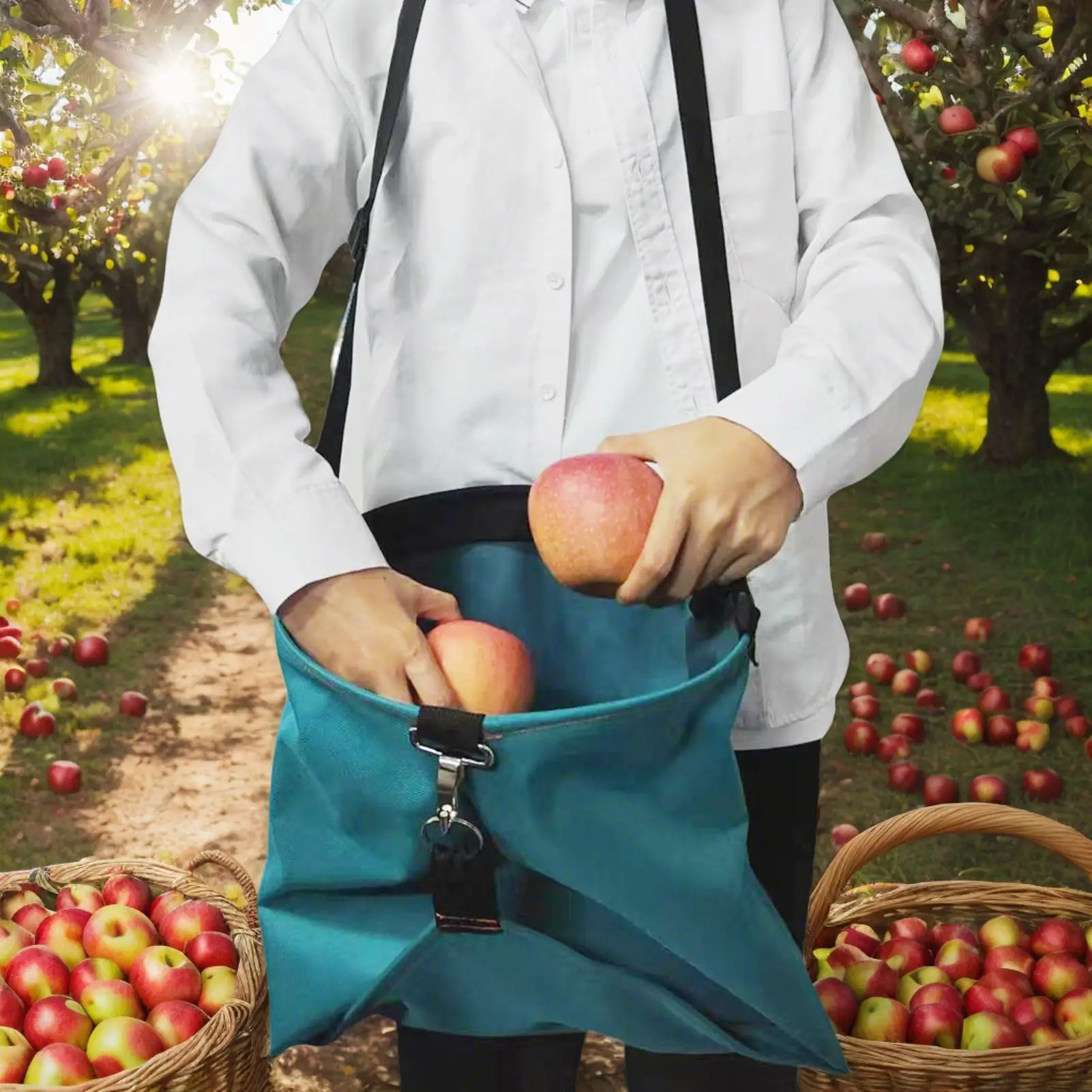 

Gardening Apron Fruit Picking Bag Large Fruit Picker Apron With Quick Release Pockets For Farm Vegetable Weeding Berry Picking