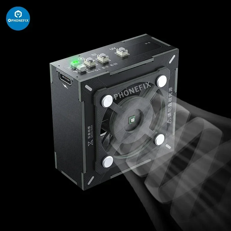 Портативный вентилятор быстрого охлаждения Qianli MEGA-IDEA с USB-портом типа C, УФ-лампа для отверждения дыма, инструмент для ремонта материнской платы