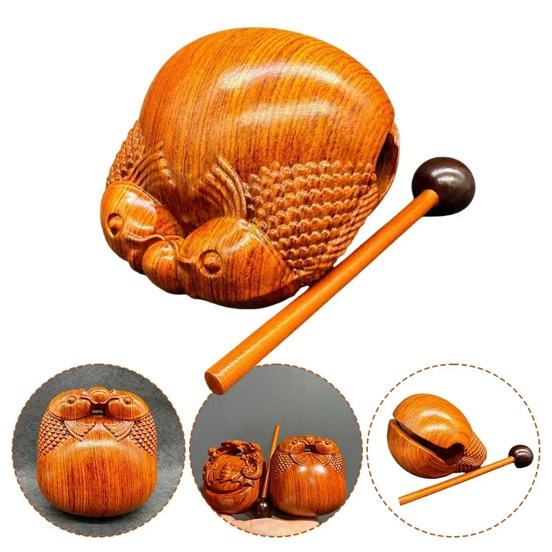 Rosewood Knock Small Wooden Fish Office Workers Office Meditation Chanting Instrument Wooden Fish Musical Instrument Ornaments