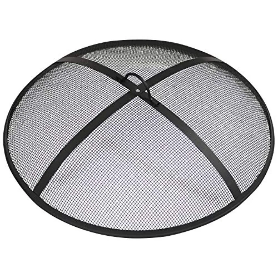 

Sunnydaze Heavy-Duty Steel Mesh Fire Pit Screen - Fire Pit Spark Screen with Handle - ch Diameter