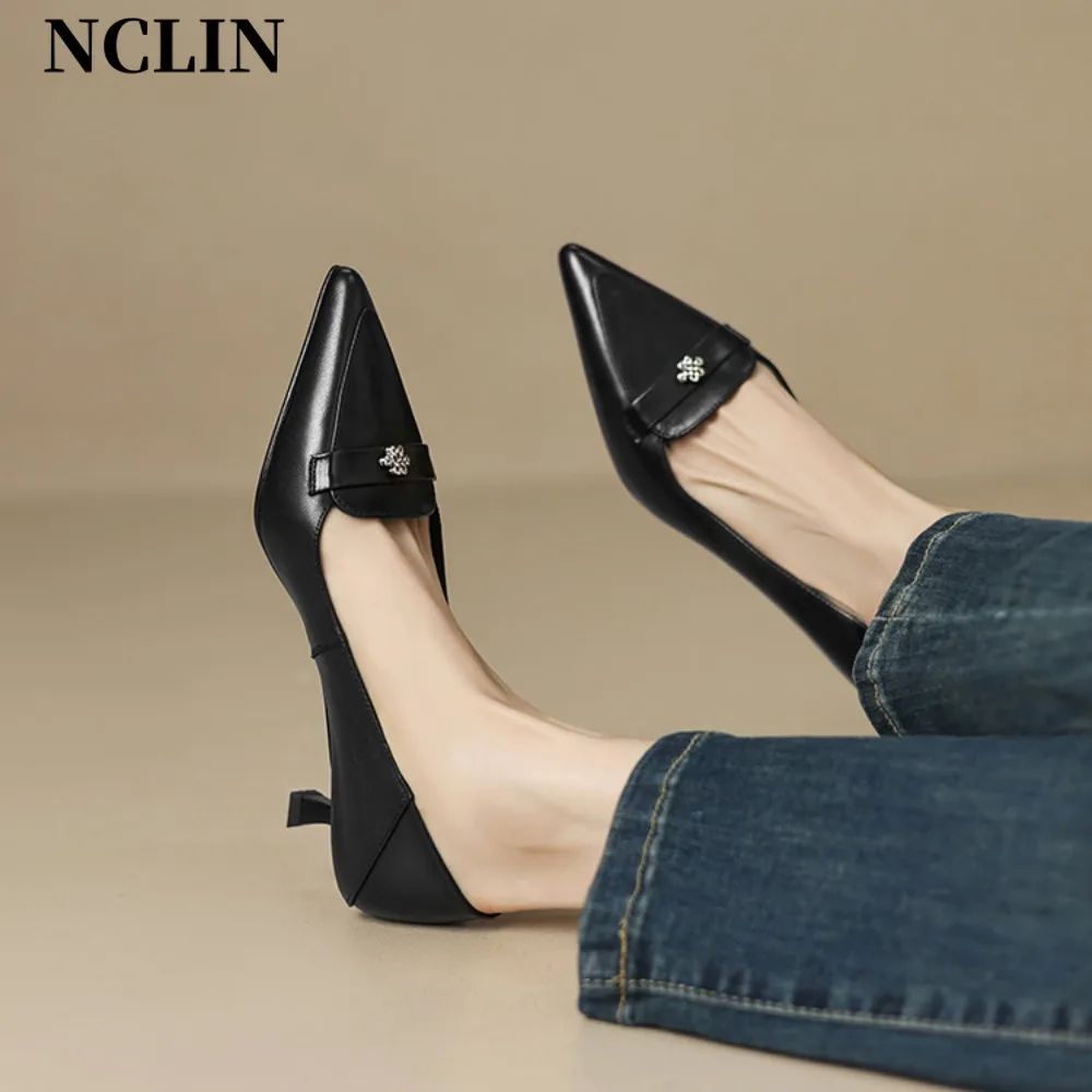 

Sexy Pointe Toe Women High Heels Classic Ladies Pumps Summer Soft Leather Dress Heel Shoes for Women Banquet Wedding High Heels