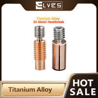 ELVES V6 Titanium Alloy Bi-Metal Heatbreak For I3 MK3 Hotend Heater Block Throat Artillery Sidewinder X1 X2/Genius Genius Pro