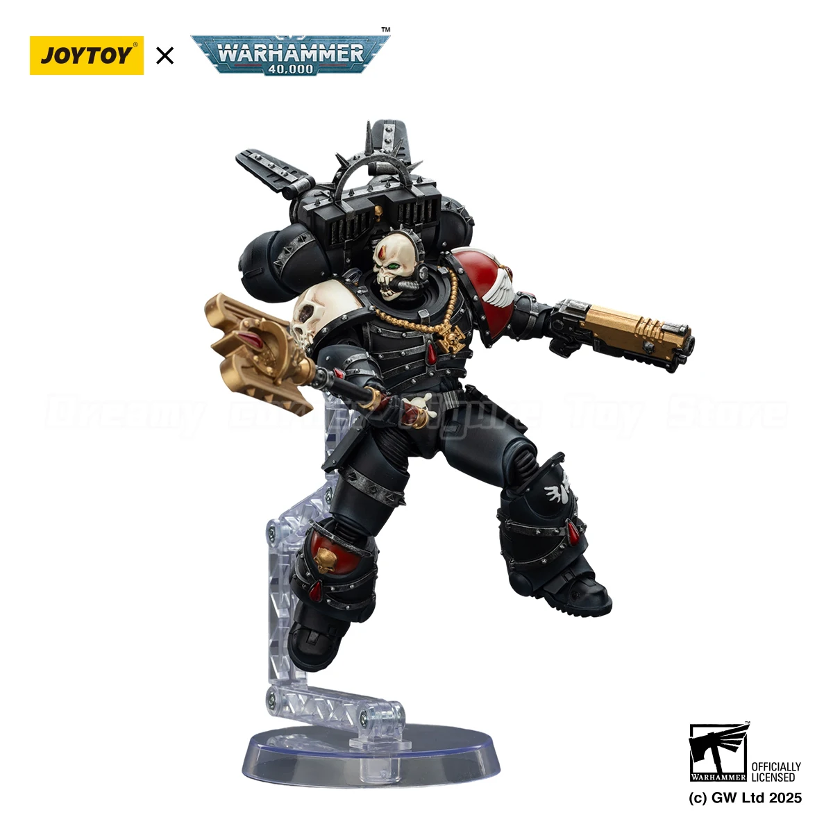 

【In Stock to ship】H14.2cm JOYTOY 40K 1/18 Blood Angels Lemartes with Jump Pack,Blood Crozius and Absolver Bolt Pistol