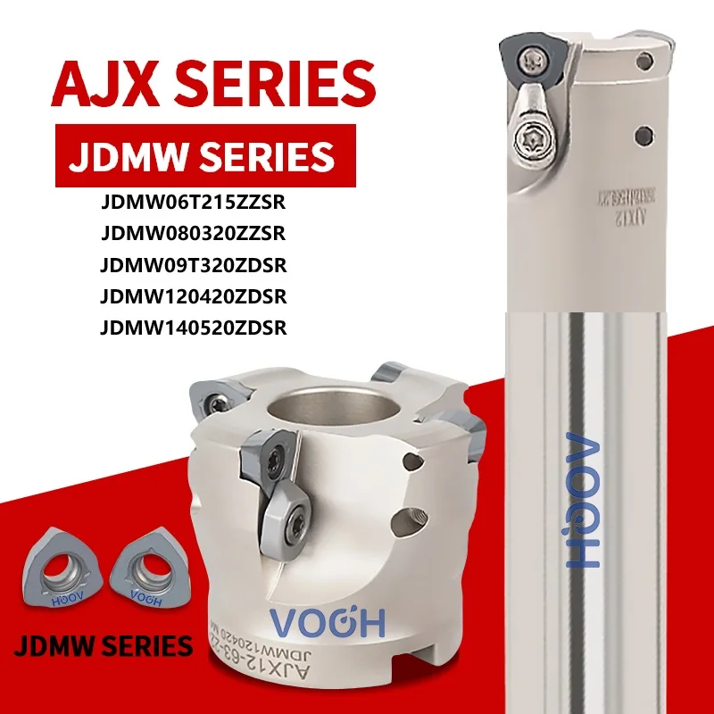 

JDMW 06T215ZZSR/080320ZZSR/09T320ZDSR/120420ZDSR/140520ZDSR Milling inserts AJX06 AJX08 AJX09 AJX12 Milling Cutter Tool Holder