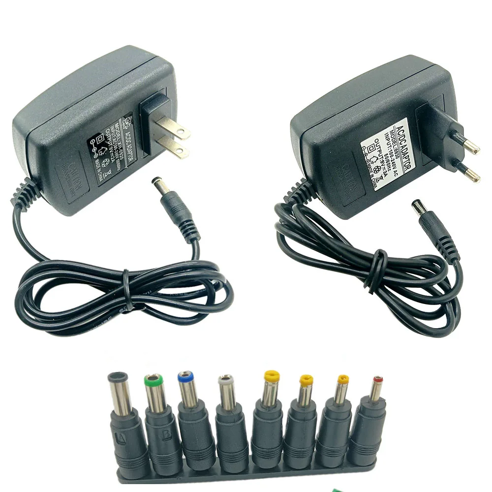 

Зарядное устройство постоянного тока 5 В 6 В 9 В 12 В 2 А Адаптер питания переменного тока 110 В 220 В переменного тока 5,5*2,1 мм 4,0*1,7 мм 3,5*1,35 мм Преобразователь постоянного тока ЕС США