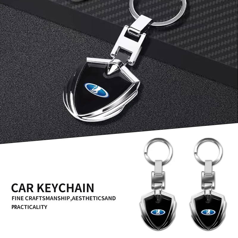 New Car Keychain Metal Emblem Style Black keyring For Lada VESTA Niva Kalina Priora Granta Largus Vaz Samara 2110 Car Styling