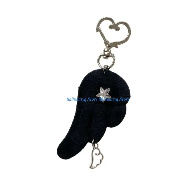 573B Sweet Heart Chain Adorable Angel Wing Design Alloy Backpack Charm For Keys Bags Or Phone Decoration