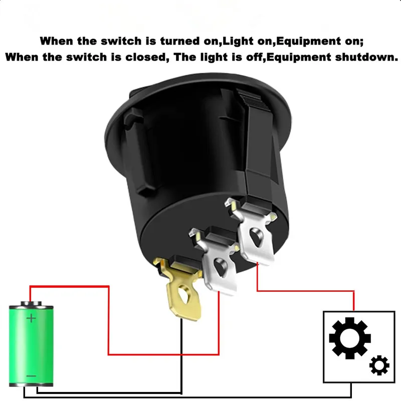 8pcs KCD1 On/Off 3-Pin 2-Position Snap 20A 12V Red LED Round Boat Rocker Switch with LED For Househeld DIY Replacement