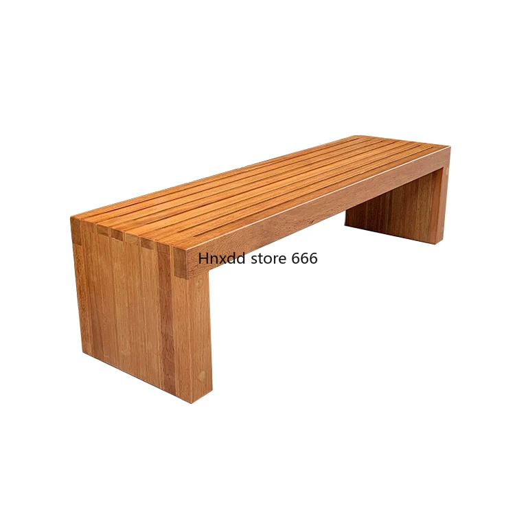 Outdoor anti-corrosive solid wood seat wooden bench