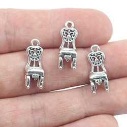 10Pieces 8*19mm Mixed Alloy Antique Silver Color Classical Chair Charms Keychain Pendant Accessory For DIY Jewelry Making