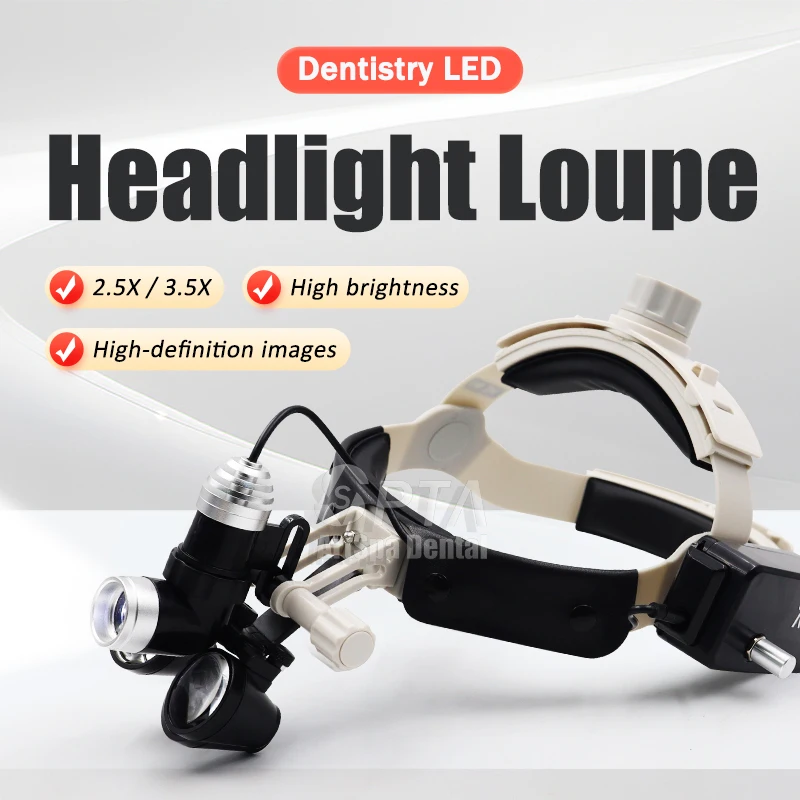 

3.5 Or2.5 Headlight Light Power With Adjustable Lamp Upgraded Comfortable Type High Quality Dental Medical Magnifier Light With