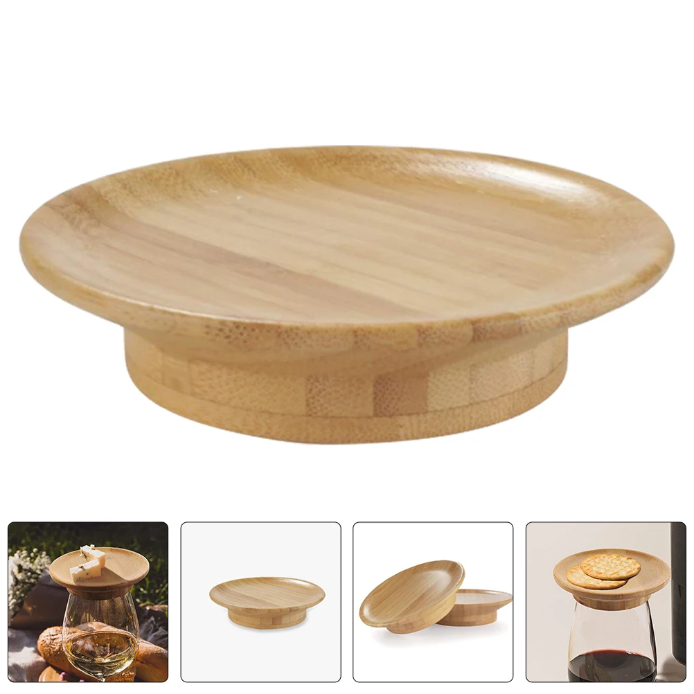 

2pcs Bamboo Wine Glass Cover Round Reusable Drink Protector Universal Fit Outdoor Cup Covers For Women Dinnerware Lid Kitchen