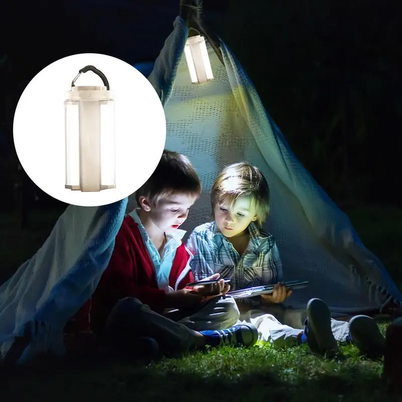 Led キャンプランタン充電式折りたたみ USB 充電式防水ランタンテントライト 3 照明モード電源銀行付き