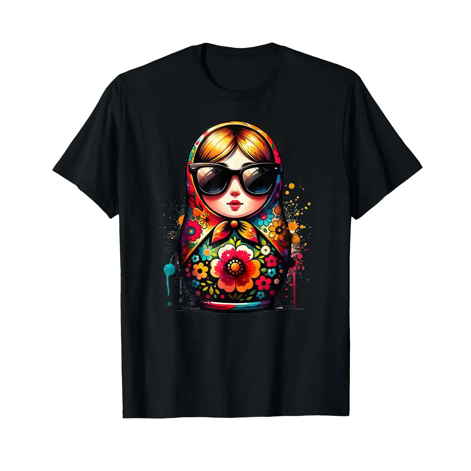 Russian Matryoshka Russia T Shirt vintage Washed Versatile Breathable streetwear Comfortable Stretched fashion homme