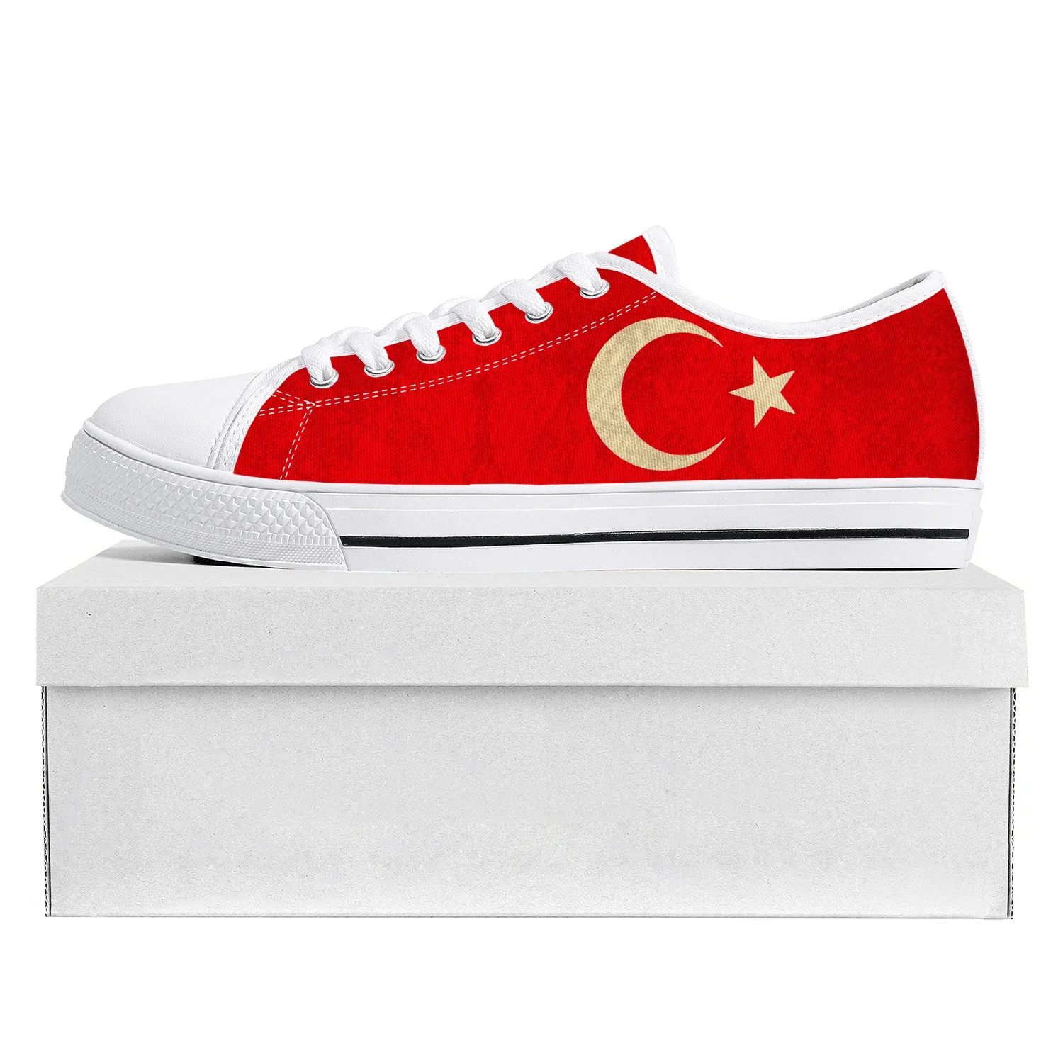 Turkish Flag Low Top High Quality Sneakers Mens Womens Teenager Canvas Sneaker Turkey Prode Casual Couple Shoes Custom Shoe