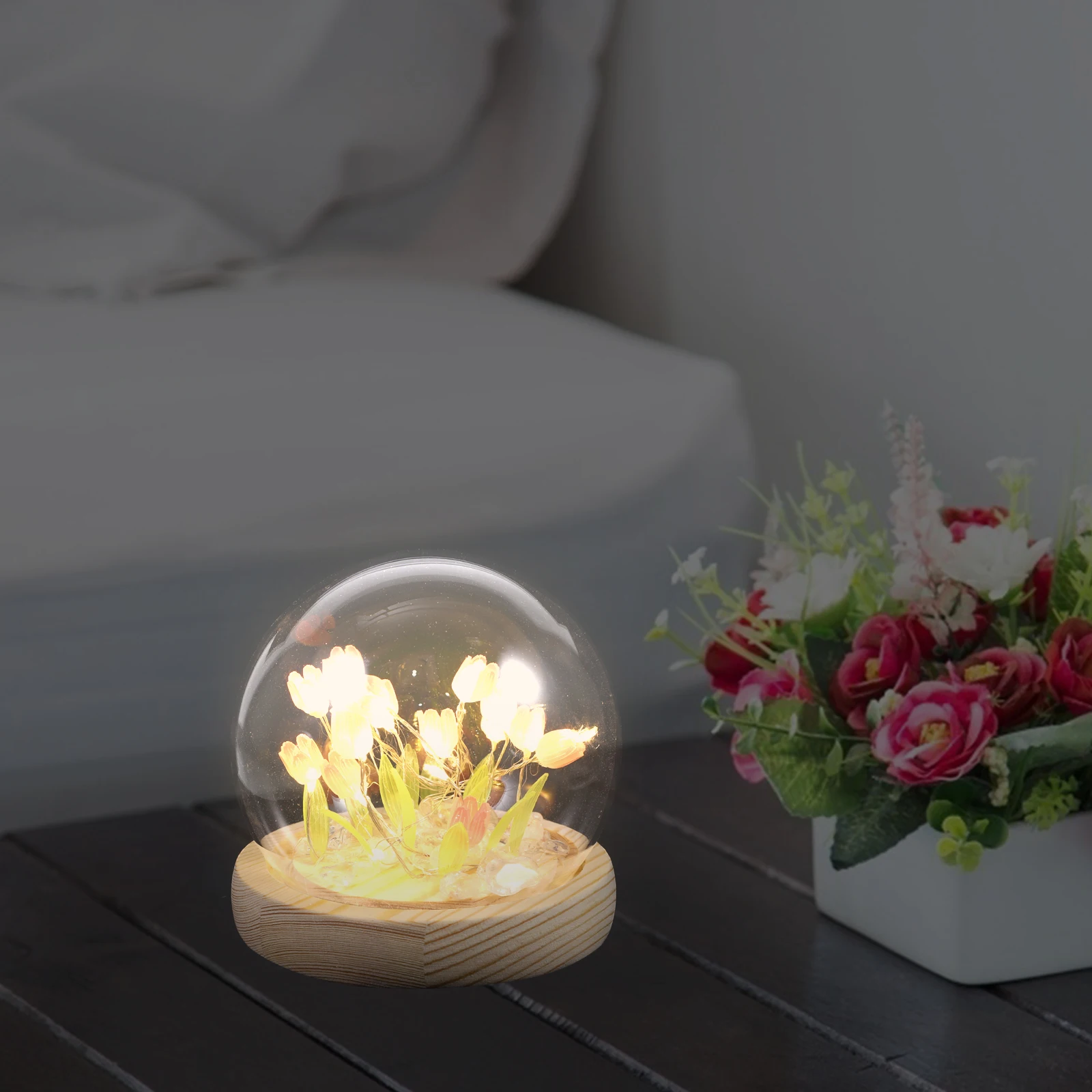 

Tulip Night Lamp DIY Kit Artificial Flower Bedroom Decor Gentle Light Color Warm Atmosphere Light Small Night Lamp