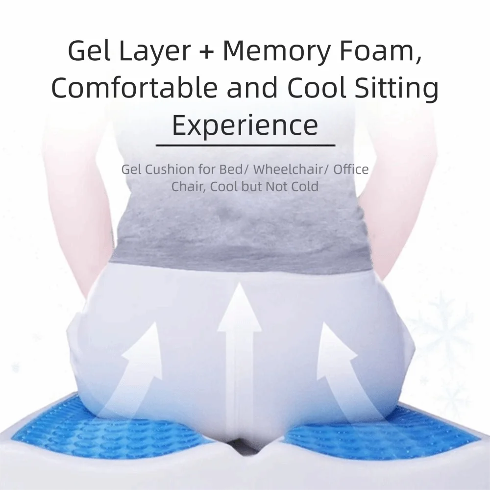 Multifunctional Anti Bedsore Gel Cushion T Shaped Breathable Anti Decubitus Pad Opening Wheelchair Seat Cushion