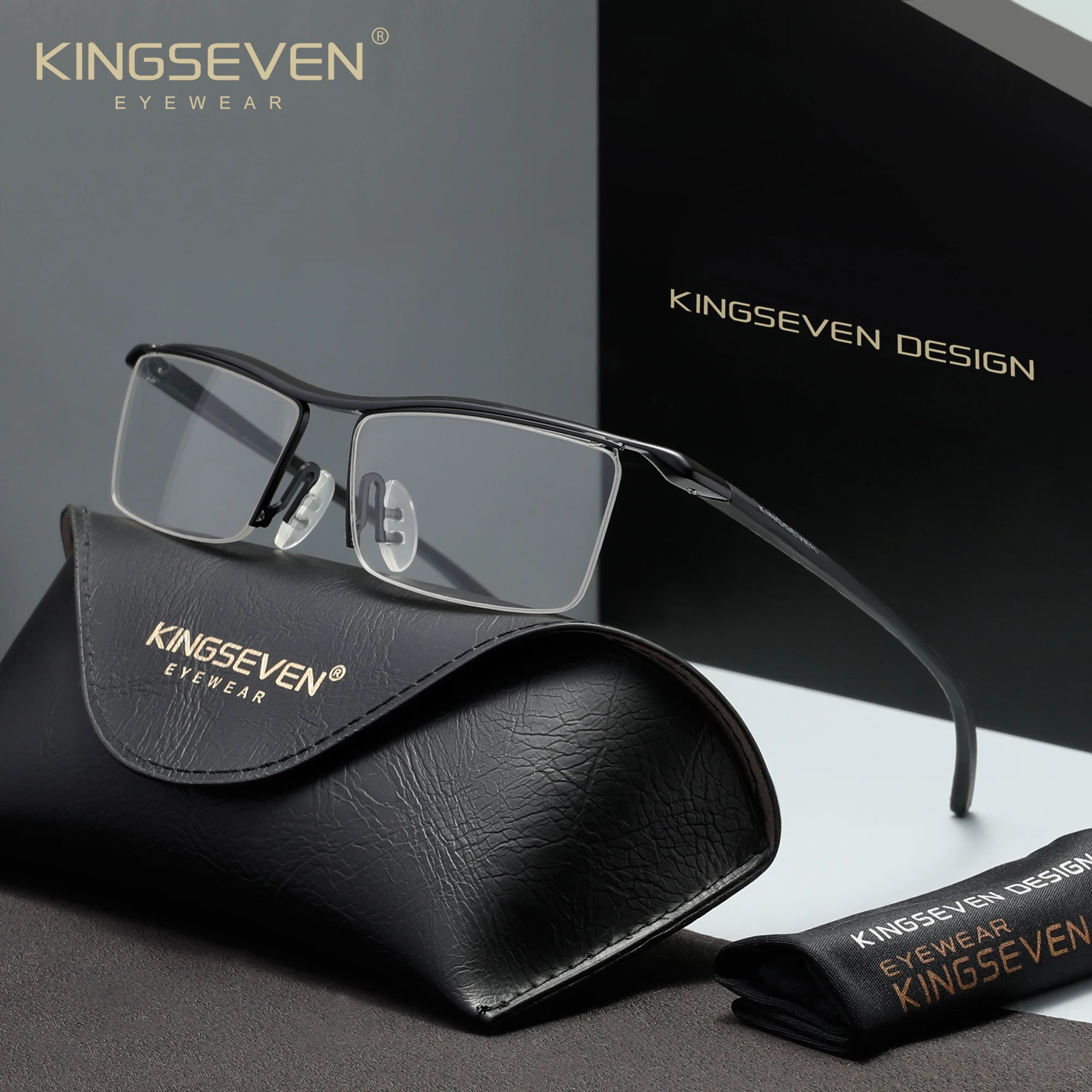 KINGSEVEN Klassische Blaulichtfilter-Brille Computer-Schutzbrille Quadratischer Modischer Rahmen Anti-Blaulicht-Brille für Männer und Frauen
