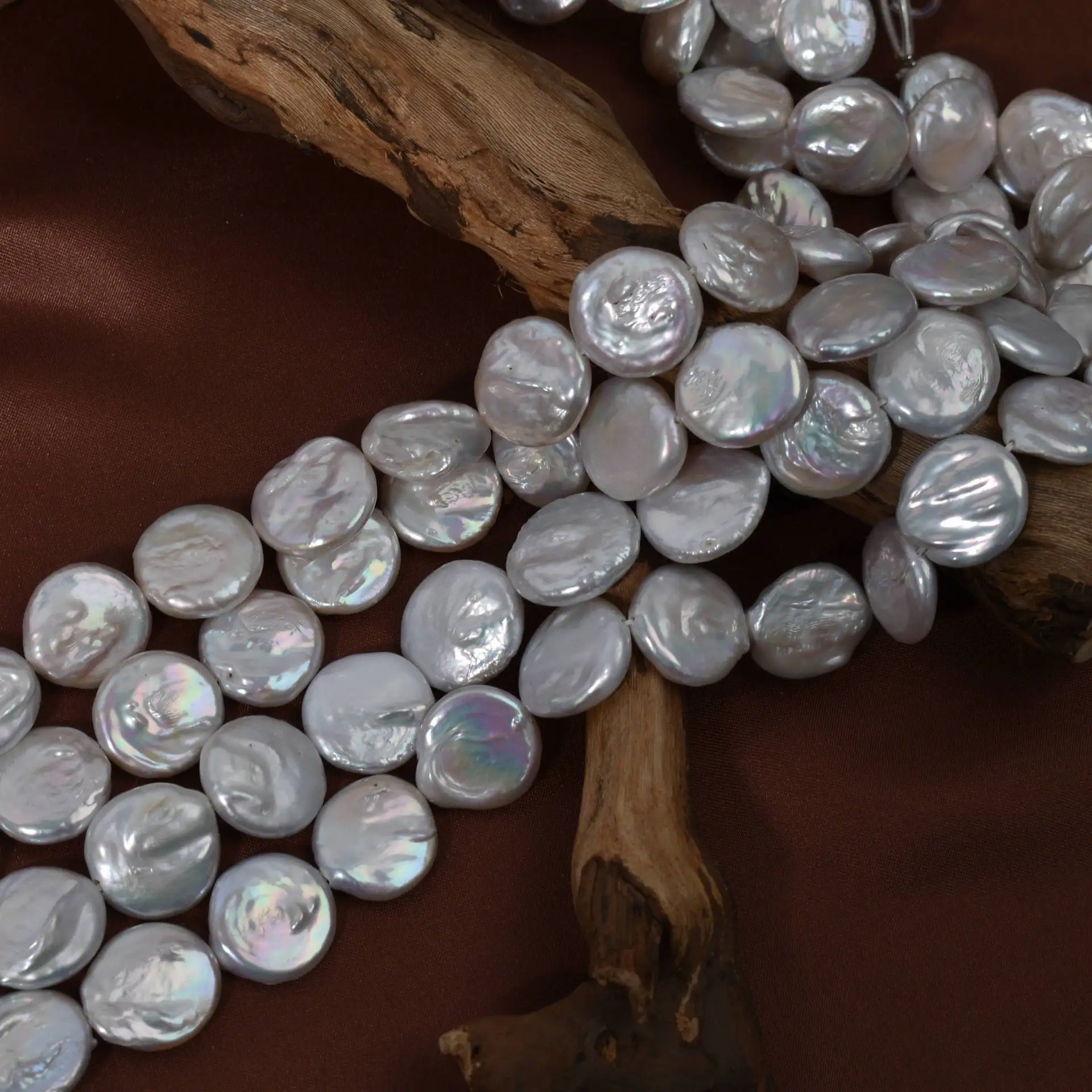 

Natural Freshwater Pearl 18MM Baroque Near-Round Large Button Round Loose Pearls DIY Handmade Materials Jewelry Components