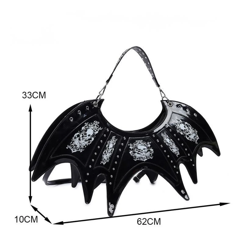 Gothic Bat Wing Shoulder Bag, Black Crossbody Handbag Punk Vampire, Backpack Bat Purse Cosplay Comic, Con Dark Fashion Accessori