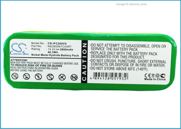 14.4V 2800mAh Battery NS280D67C00RT for AGAiT e-clean EC01, For Aircraftvacuums Pilot Lux, Pilot Zen, For Proscenic Pro806 +TOOL