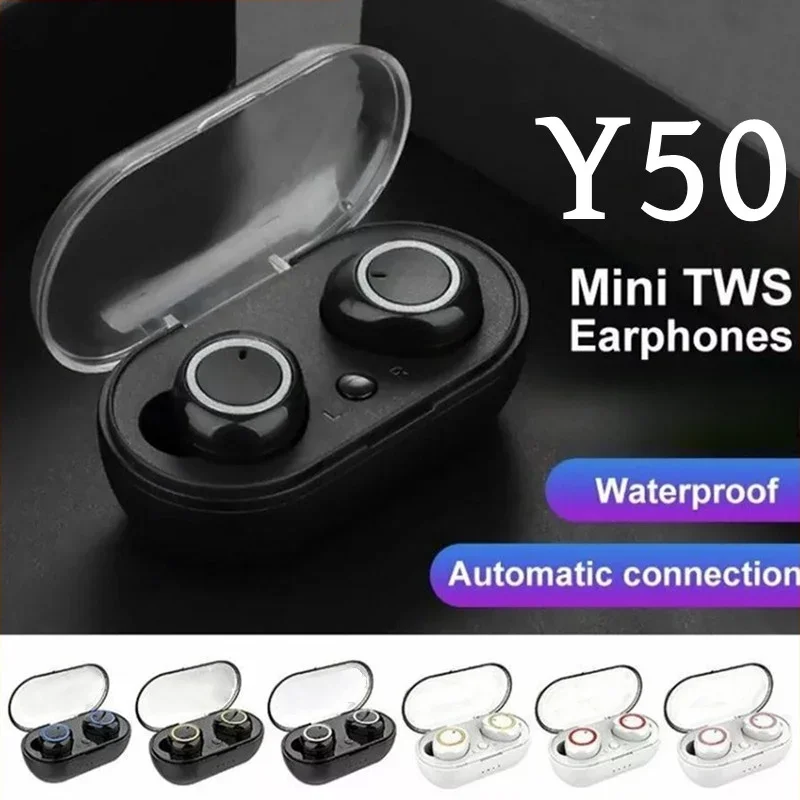 Y50 TWS Bluetooth Headphones Wireless Earphones HIFI Stereo Headset Noise Reduction Sports Earbuds For iPhone Xiaomi Samsung