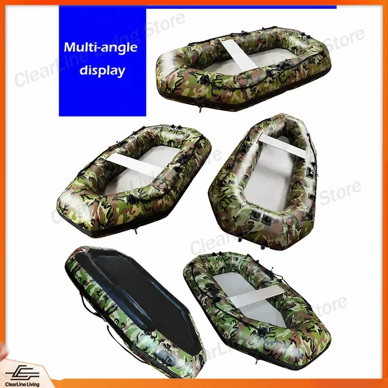 Lightweight Small Drift Inflatable Fishing Boat Detachable Floor Portable PVC Raft for River Lake Sea Angling Kayak Canoe