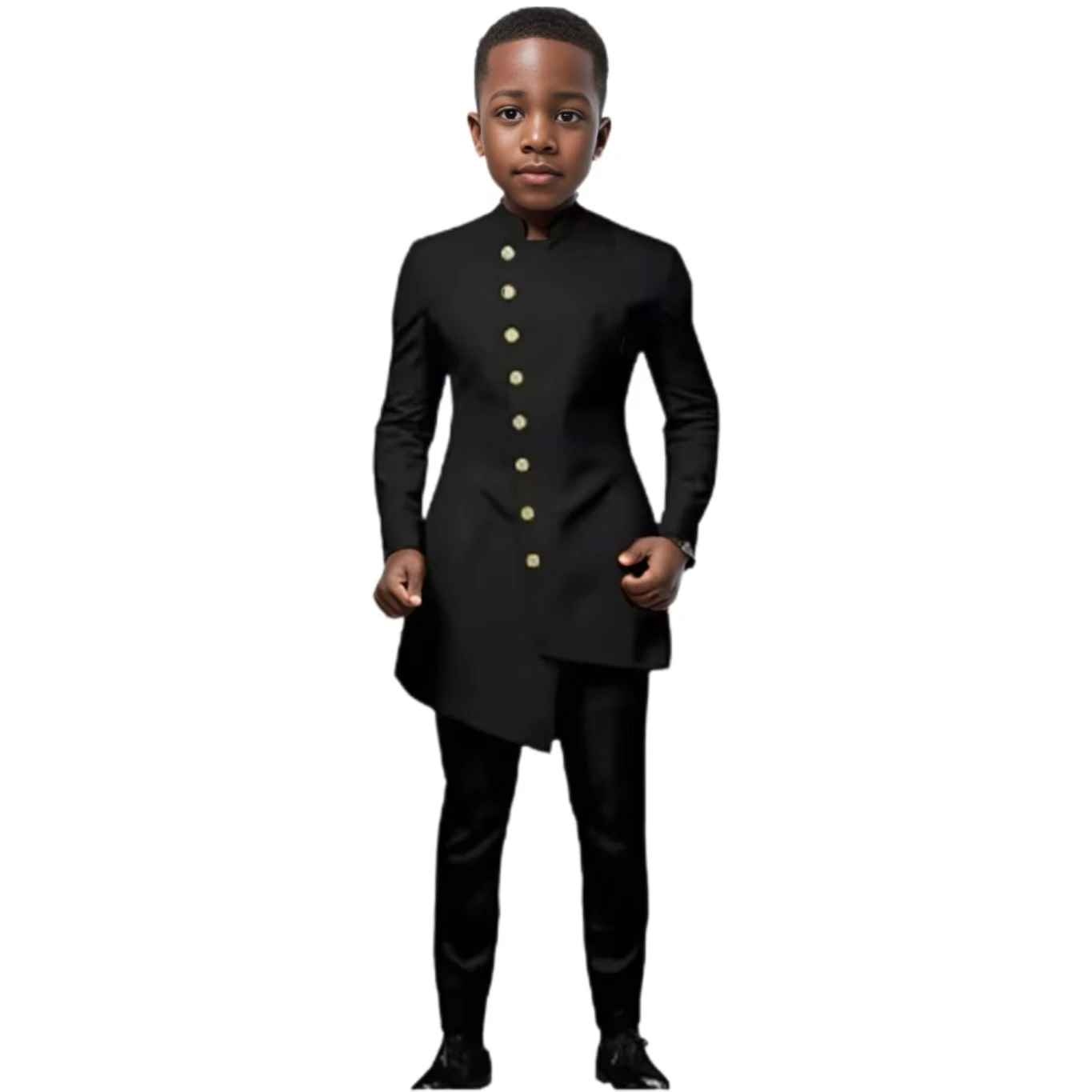 Indian Style Boys' Suit   Tuxedo Long Suit Single Breasted Jacket And pants Set Wedding Fashion Children's Party Dresses