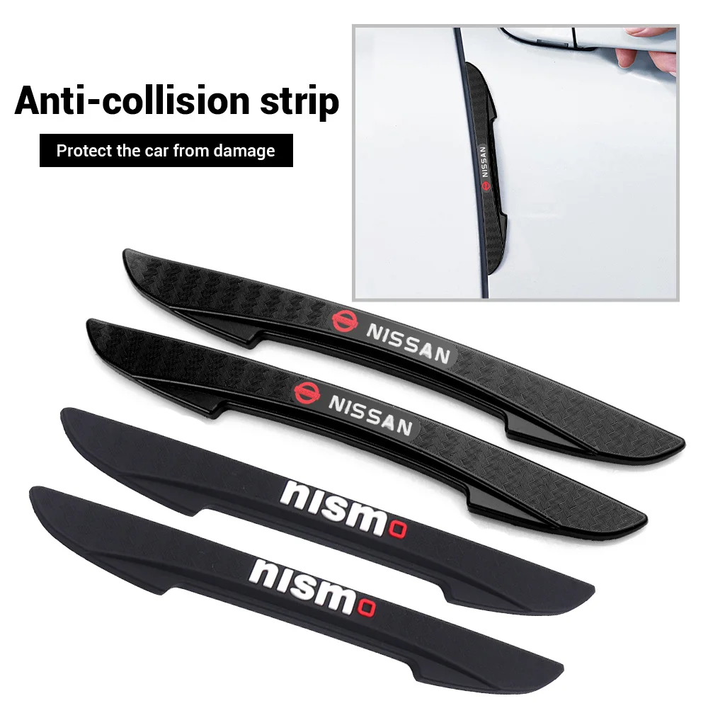 

4pcs Rubber Car Door Edge Protector Stickers Anti Collision Strips For Nissan Qashqai Juke Leaf Micra 350Z 370Z Armada Nismo GTR