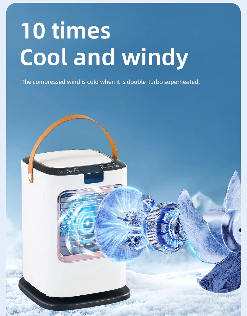 Humidification Refrigeration Small Fan Portable Mini Electric Cooling Fan 2nd Generation Negative Ion Desktop Fan Healthy Cool
