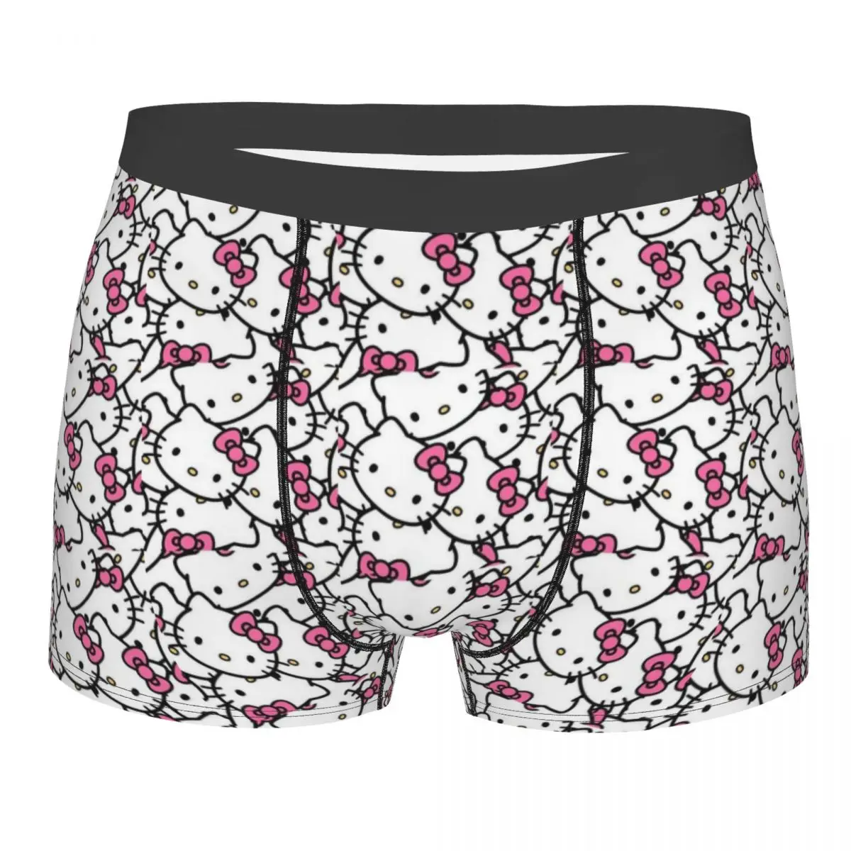 Custom Hello Kitty Boxer Shorts For Men 3D Printed Cartoon Underwear Panties Briefs Breathable Underpants