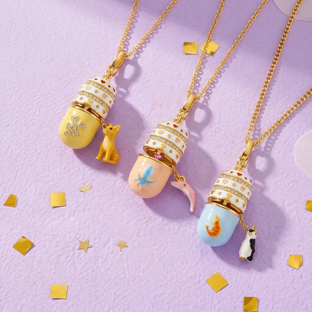 New Fashion Animal Opening Pendant Necklace Russian Easter Egg Opening and Closing Necklace for Women Necklace Accessory Gifts