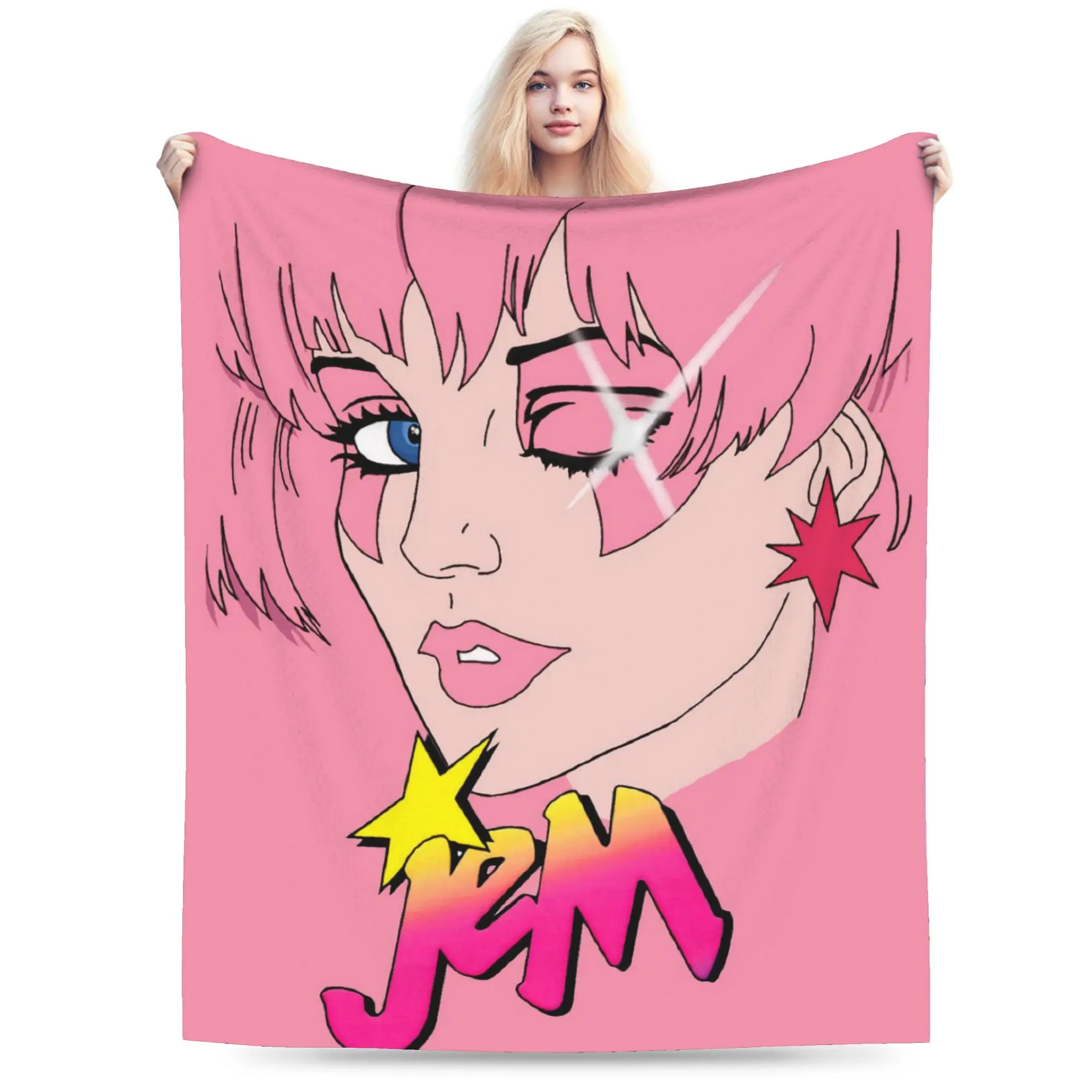 Jem And The Holograms Throw Blanket for Couch  Fuzzy Soft Plush Blanket 50x60 Inch Multiple Sizes Bedspreads for All Seasons