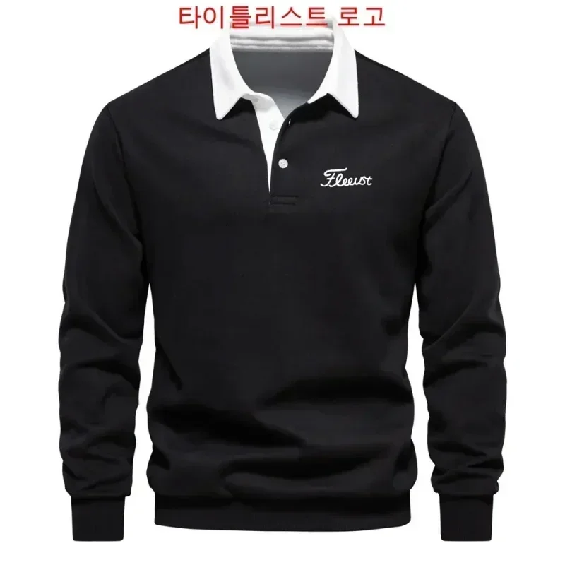 Brand Munsing Golf Shirts Autumn Winter Long Sleeve Men's Golf T-shirt Polo Shirt Casual Classic Solid Polo Neck Men's Golf Top