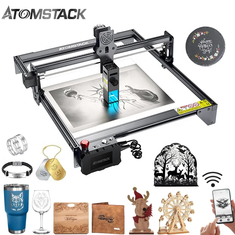 

Небольшой диодный лазерный штамп ATOMSTACK X7 S10 Pro 50 Вт для резки DIY CNC металл ювелирные изделия штамп гранит камень дерево лазерный гравировальный станок