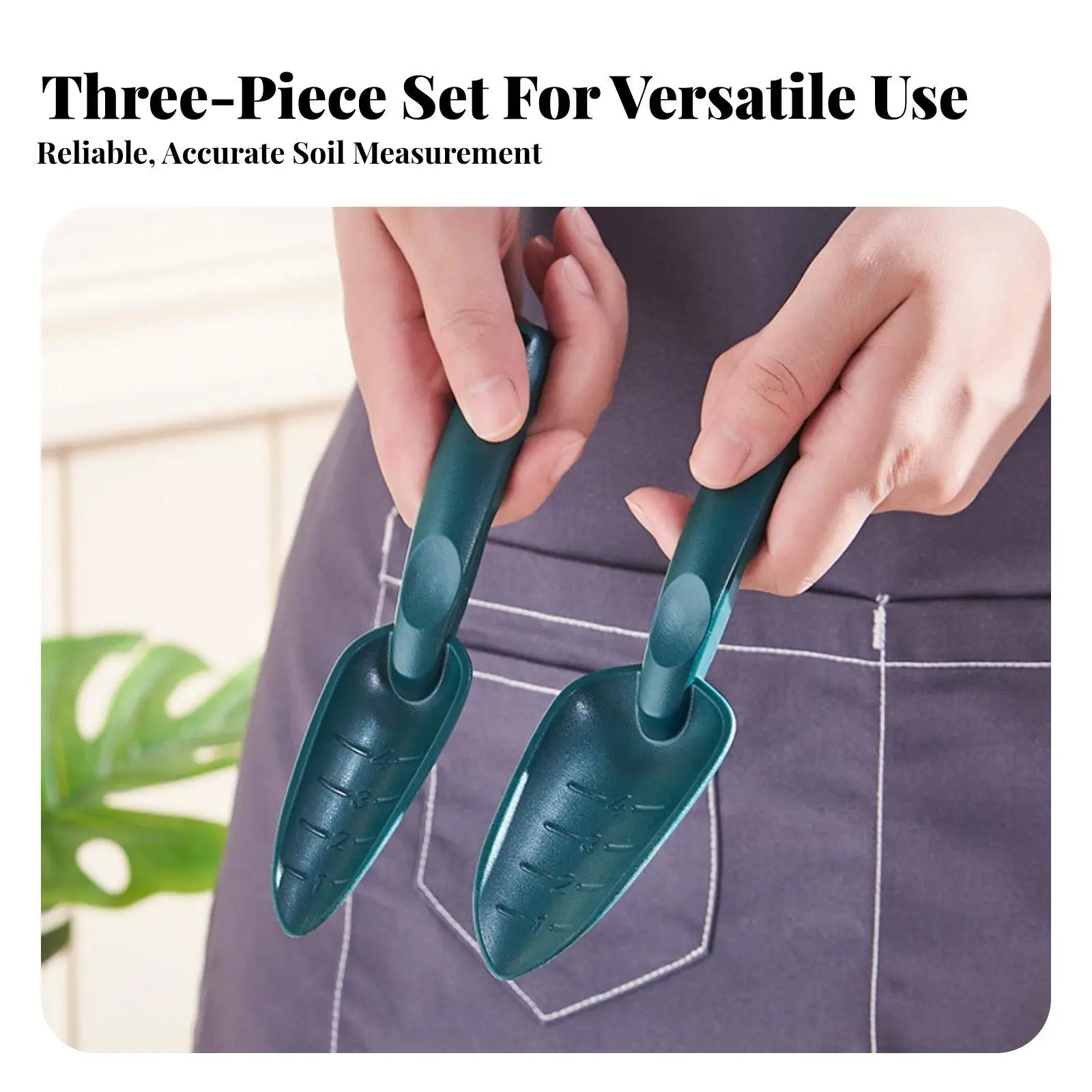 3 Pieces Garden Tool Set Portable Compact Garden Tool Set Lightweight Planting