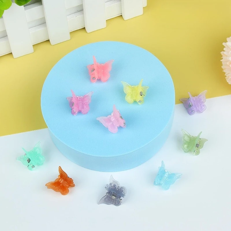 Glitzernde Mini-Schmetterlings-Haarklammern, glitzerndes, farbenfrohes Haar-Accessoire für Mädchen und Frauen, Y2KSet mit 30 Stück (Glitzer) – Detail 7