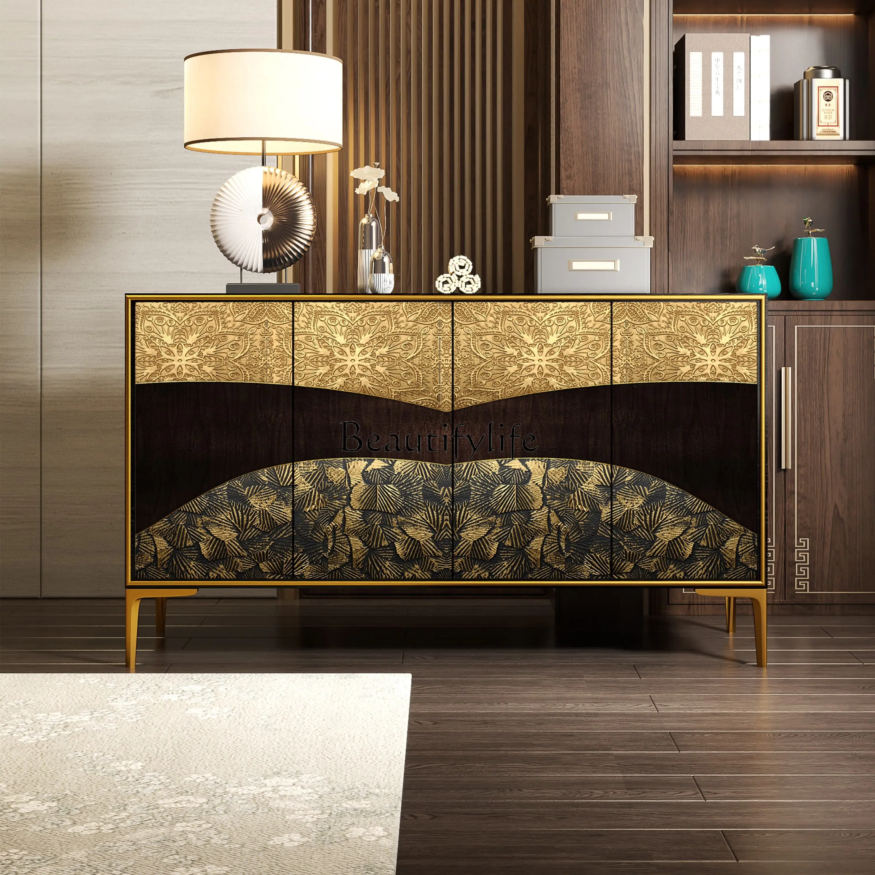 

Light luxury simple decorative cabinet, painted multi-functional shoe cabinet at the entrance of the homestay