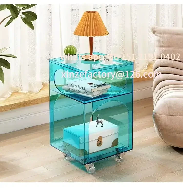تخصيص Przesuwna Szafka Nocna Do Sypialni Preszroczysta Półka Kreativesny صالون الحد الأدنى Stolik Helpniczy D