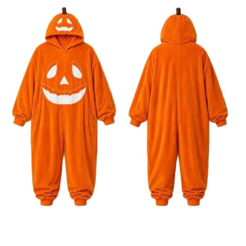 pyjama-une-piece-sur-le-theme-de-la-citrouille-d'halloween-combinaison-a-capuche-pour-adultes-motif-de-dessin-anime-en-polaire-douce-costume-de-cosplay-vetements-de-nuit-pour-la-maison-tenue-de-fete