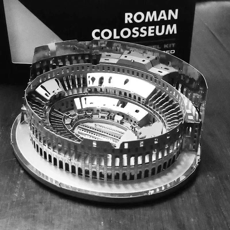 Mfuny Roman Colosseum Full Metal Lron DIY Assembly Model 3D Stereoscopic Puzzle Ancient Architecture