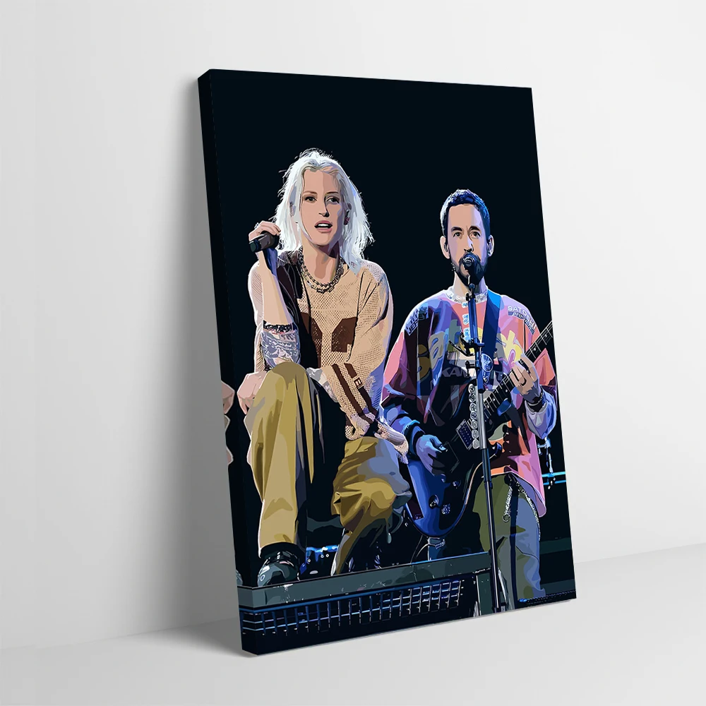 Halestorm and Mike Shinoda Printed Poster Customizable Pictures Wall Art Canvas Painting Gift for Luxury House Decoration Home