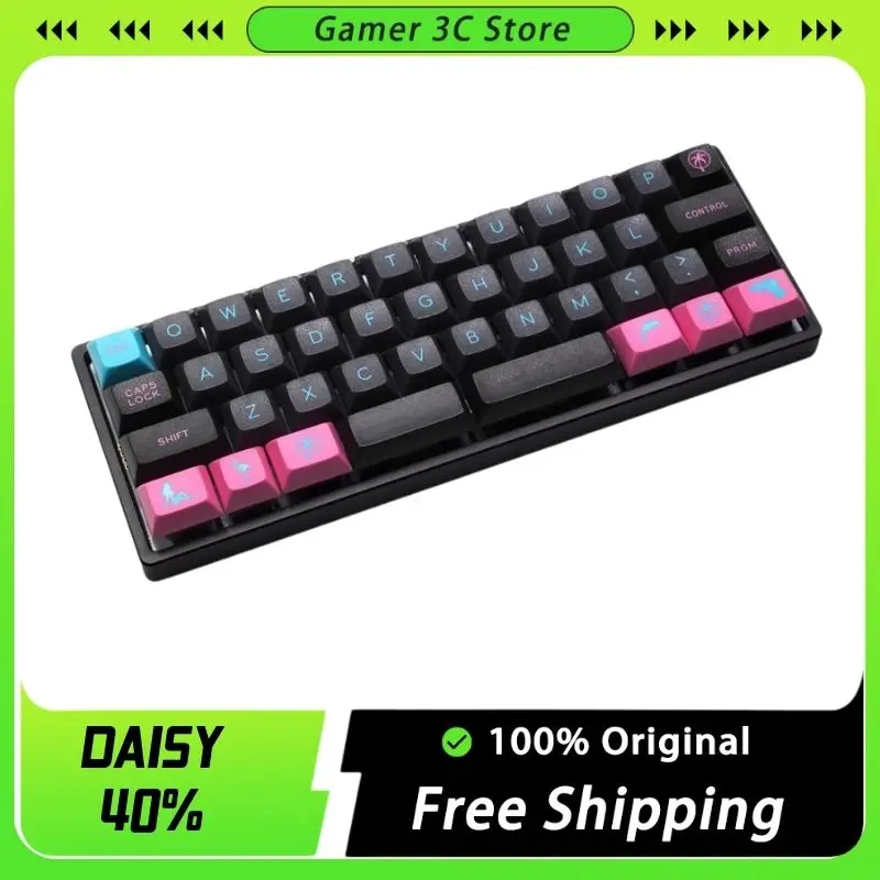 Alumínio Gaming Teclado Kits, Mini Teclado Shell, Hot Swap, Personalizado Gamer PC Acessórios, Presentes, Margarida 40%, Em Estoque