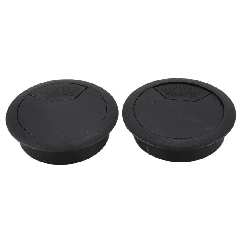 AFOURT-6 Pcs 50Mm Diameter Desk Wire Cord Cable Grommets Hole Cover Black