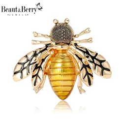 Beaut&Berry Enamel Bee Brooches for Women Unisex Insect Pins Friends Party Gifts Banquet Jewellery Accessories
