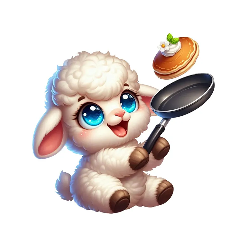 Cute chef lamb wall stickers living room background decoration wallpaper home decoration children's room art decal stickers CM47