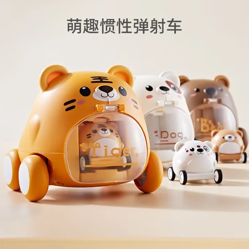 Montessori Baby Toy Animal Cars for 1-3Year Old Oddler Birthday Gift Toys Cartoon Car for Babies Boys Interactive Toy for Kids