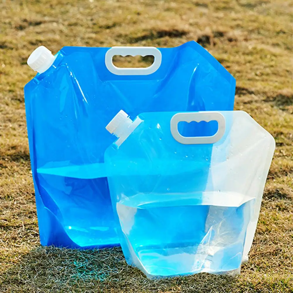 5/10L Portable Camping Water Bag Foldable Water Container Large Capacity Drinking Bucket With Handle For Outdoor BBQ Ice Bath
